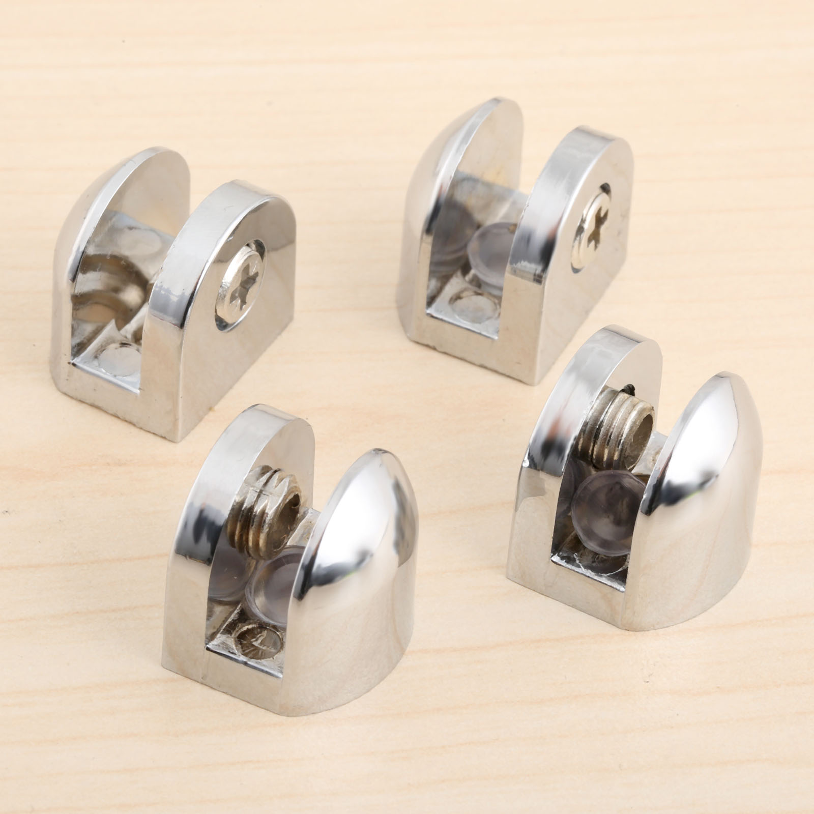 Furniture Hardware Screws - 4 ชิ้น/เซ็ต ขายึดชั้นวางกระจกแบบปรับได้ ทำจากโลหะผสมสังกะสี สำหรับกระจกหนา 5-6