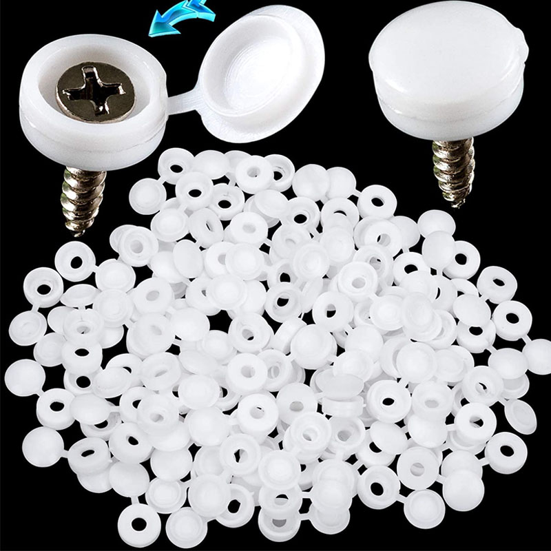 Furniture Hardware Screws - สีขาวบานพับพลาสติกสกรูฝาครอบพับ Snap ป้องกันหมวกปุ่มสําหรับเฟอร์นิเจอร์รถยนต์ตกแต่งฝาครอบถั่วสลักเกลียวฮาร์ดแวร์
