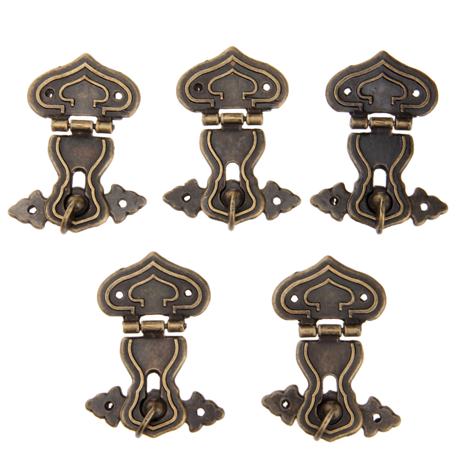 Furniture Hardware Screws - 5Pcs 63X47มม.โบราณล็อคโลหะตกแต่ง Hasps Hook ของขวัญกล่องเครื่องประดับไม้กุญแจสกรู Vintage