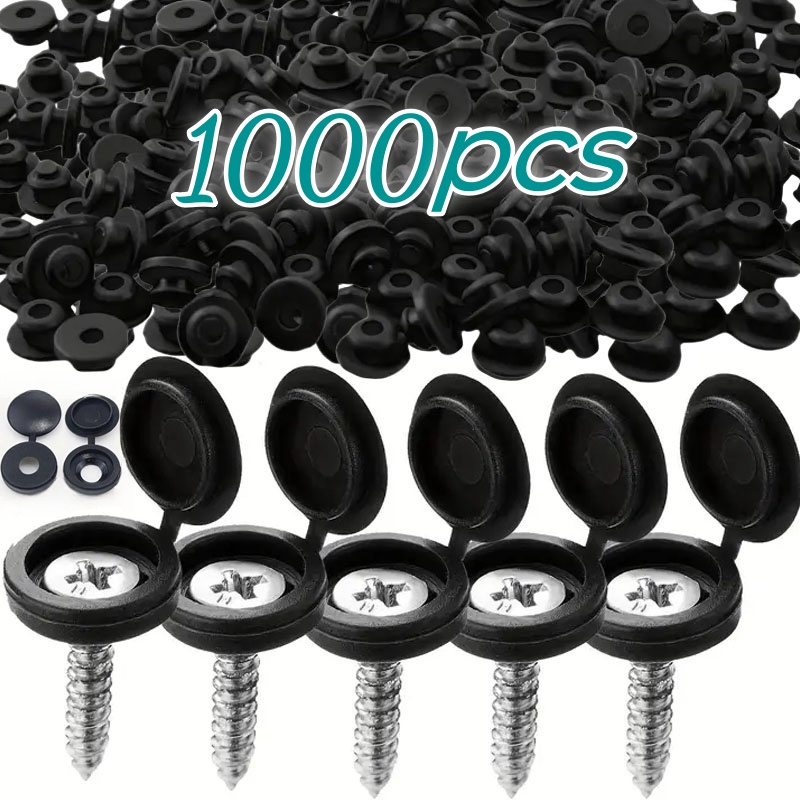 Furniture Hardware Screws - 1000pcs บานพับพลาสติกสกรูฝาครอบพับ Snap ป้องกันหมวกปุ่มสําหรับเฟอร์นิเจอร์รถยนต์ตกแต่งฝาครอบถั่วสลักเกลียวฮาร์ดแวร์