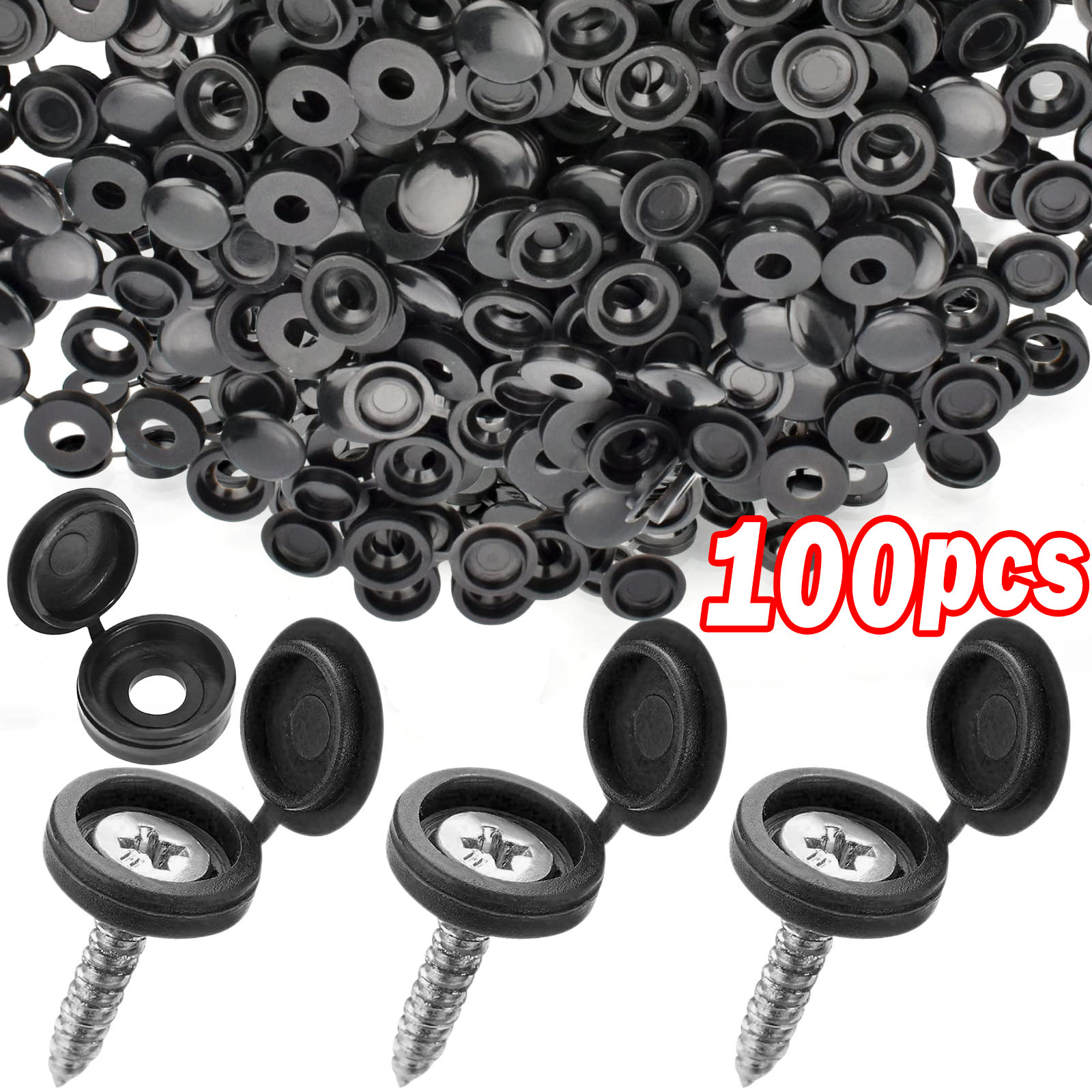 5/100PCS บานพับพลาสติกสกรูฝาคร - Furniture Hardware Screws บทวิจารณ์และราคา