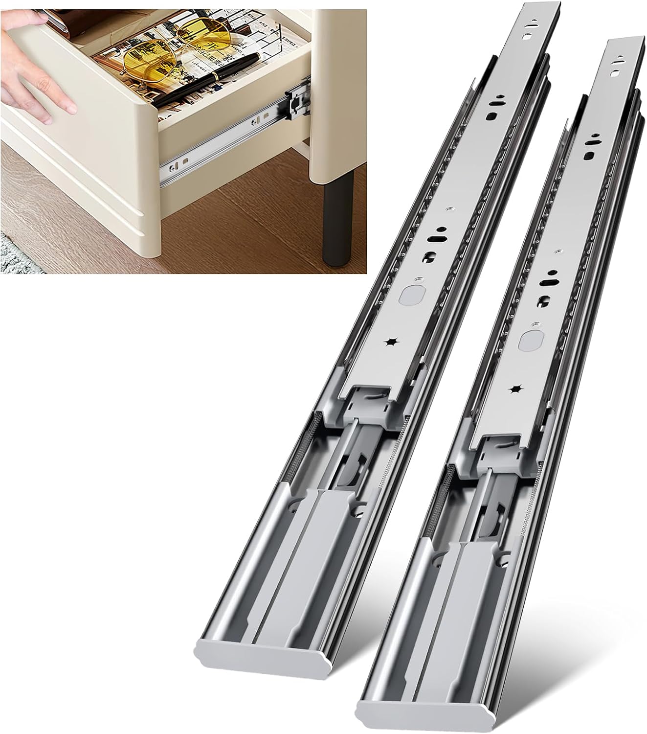 รางลิ้นชักแบบติดด้านข้างขนาด 2 - Drawer Slide Pair บทวิจารณ์และราคา