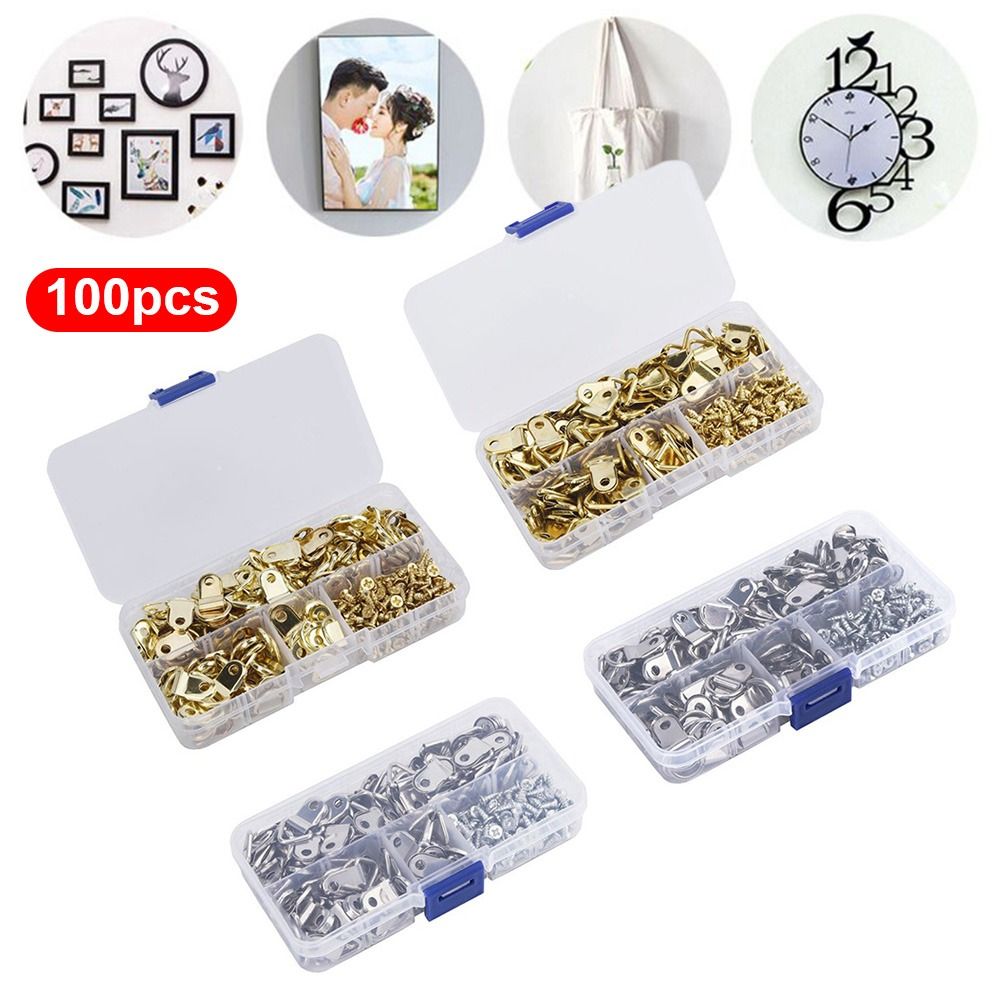 100ชิ้นห่วงรูปสามเหลี่ยมสองรูส - Furniture Hook Hardware บทวิจารณ์และราคา