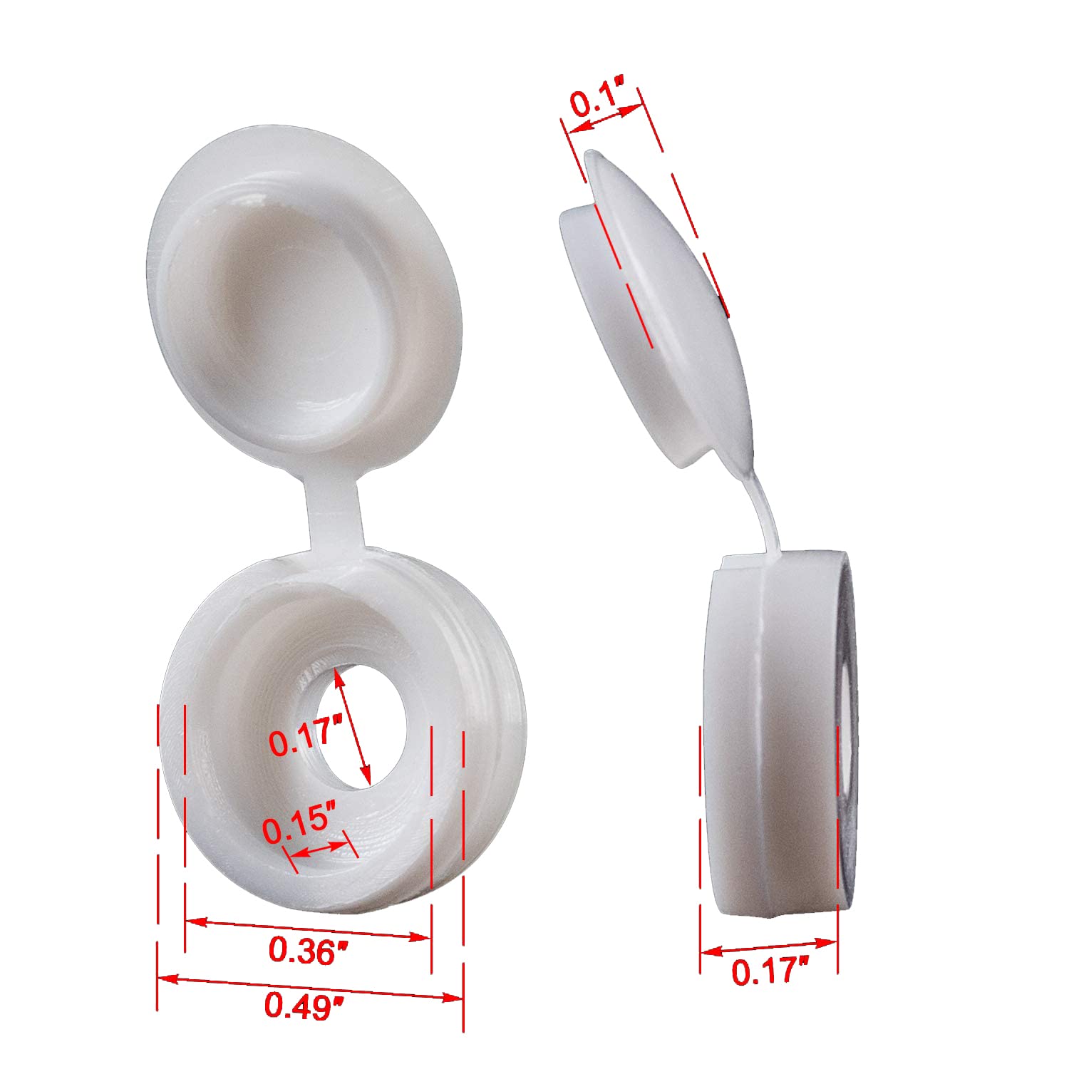สีขาวบานพับพลาสติกสกรูฝาครอบพั - Furniture Hardware Screws บทวิจารณ์และราคา