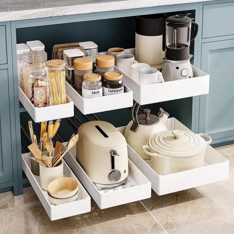 ชั้นวางของในครัวแบบดึงออกได้ 1 - Drawer Slide Pair บทวิจารณ์และราคา