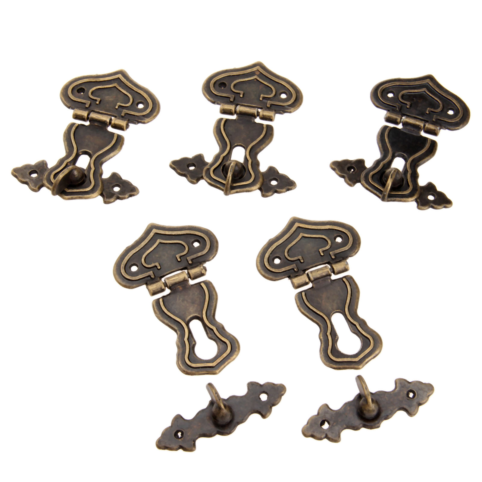 5Pcs 63X47มม.โบราณล็อคโลหะตกแต - Furniture Hardware Screws บทวิจารณ์และราคา