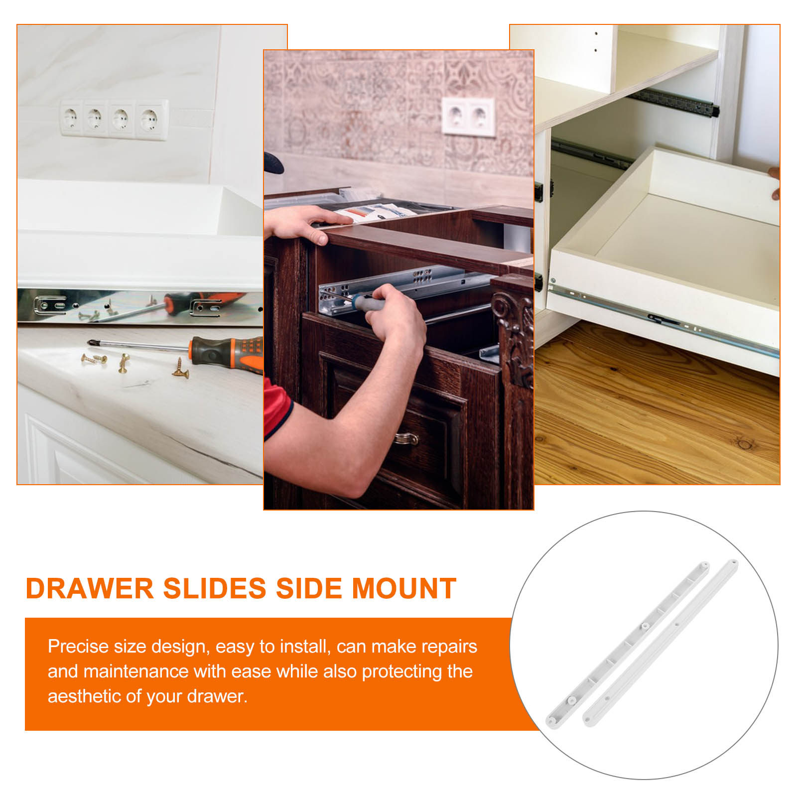 รางลิ้นชักพลาสติก 2 ชิ้น แบบเร - Drawer Slide Pair บทวิจารณ์และราคา